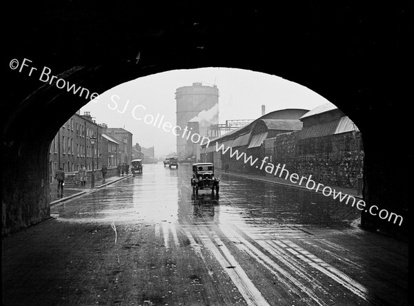 GASOMETER THROUGH RAILWAY BRIDGE